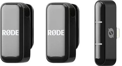 RØDE Wireless Micro - Microphone sans Fil Compact, Deux micros avec étui de Charge pour la création de Contenu sur Smartphone - Lightning, Noir