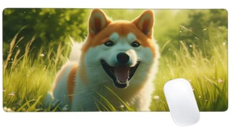 Mauspad XXL 700x400mm, Grün Mousepad Corgi Gaming Mauspad Groß, Vernähte Kanten, Wasserdichtt Rutschfeste Gummibasis, Erweiterter Schreibtisch Schutz,Gaming Zubehör für Maus Tastatur,Home Decor Z2-101