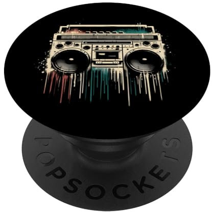 Retro Boombox - Vintage-Ghettoblaster, Musikliebhaber der alten Schule PopSockets Klebender PopGrip