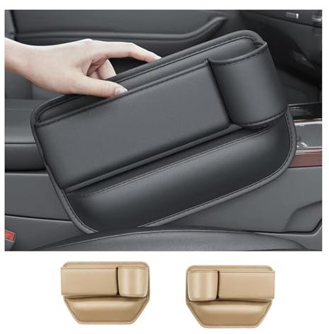 JNDPDNQL Caja Almacenamiento Coche con portavasos para v&w Golf 7 2014-2018 Organizador Cuero Silla Coche, Caja Almacenamiento, Bolsillo Almacenamiento Interior Coche