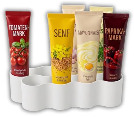 Naturalspring® Tuben Aufbewahrungsbox Organizer für Standardtuben Weißer Tubenhalter – Ordnung im Kühlschrank & in der Küche