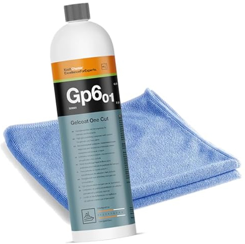 Chimp Tools - Koch Chemie Gp6.01 Gelcoat One Cut Hochglanzpolitur - 3 in 1 Politur | Gelcoatpolitur | Bootspolitur | Yachtenpolitur | GFK Glanzpolitur | Marine Politur 1L + Poliertuch