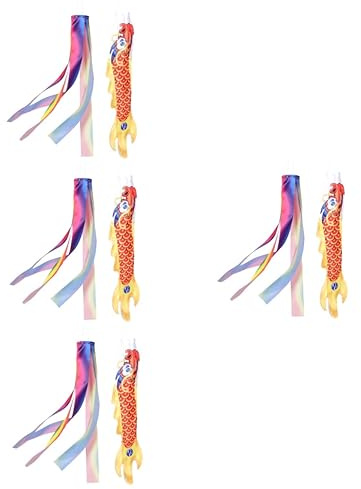 Toyvian 4 Sets Dragon Shape Wind Sock Flag for Outdoor Garden Decor Ribbon Decoration for Festivals and Holiday Celebrations Eye Catching Novelty Design