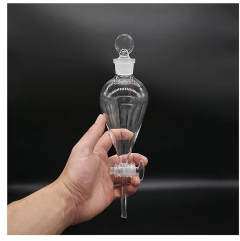 Instrumentos y Equipos de Laboratorio Embudo de decantación con tapón de vidrio esmerilado, 10 ml, 125 ml, 250 ml, 500 ml y 5000 ml, válvula de conmutación de vidrio.(125mL)