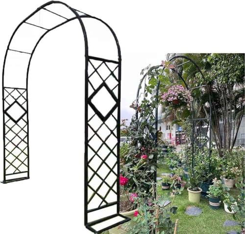 Arche de jardin en métal robuste avec revêtement en poudre pour plantes grimpantes et roses - Arche de jardin blanche pour vignes et fleurs