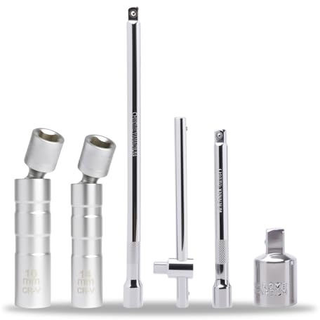 Tazozo Zündkerzenschlüssel 14mm 16mm | 12-Kant Magnetisch Zündkerzen-Gelenkeinsatz für Auto und Motorrad, Zündkerzen Entferner mit Verlängerungsstange