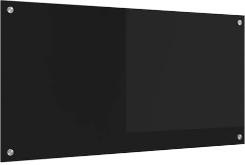 vidaXL Köksskydd Svart 100 x 50 cm härdat glas