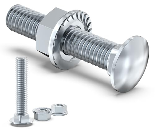 Dayalo 20 tornillos de cerradura, M8 x 80 mm, tornillos de cabeza redonda plana M8, tornillos de torbanda, rosca completa, con tuerca de brida hexagonal