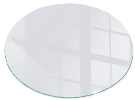 Kaminofen Glasplatte ⌀ 80 cm Gehärtetem Glas Rund Bodenplatte Kaminplatte Kaminglas Ofenglas für Kamin Funkenschutzplatte Funken- und Kratzfest - Farbe Weiß
