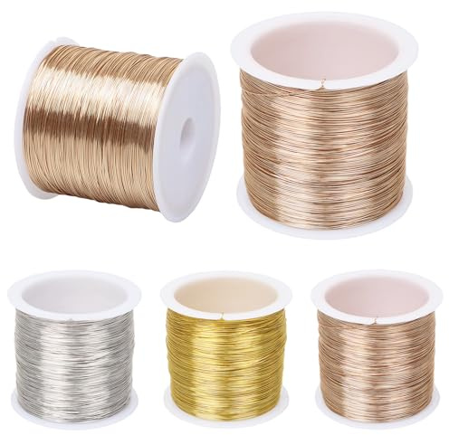 Schmuckdraht Set 300m (0,3mm) – 3 Spulen à 100m | Dünner, Flexibler Basteldraht für Schmuckherstellung, DIY, Handwerk & Dekoration | Golddraht zum Basteln, Lichtbeständig & Leicht zu Schneiden