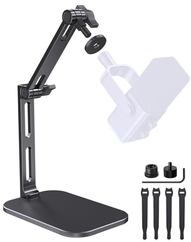 Heavy-Duty Desk Mic Stand,Studio-Arm für Mikrofone Verstellbarer Arm mit Schwerem Sockel (Maximale Belastung 1,2KG) Robuster Mikrofonständer für den Schreibtisch, Kompatibel mit Rode Podmic