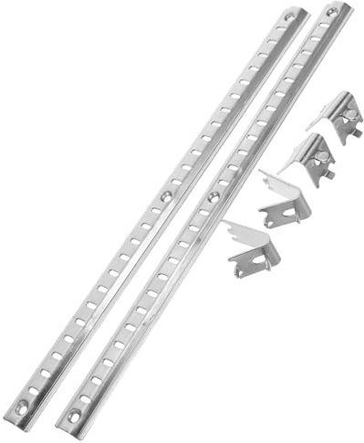 iplusmile Refrigerator Shelf Support Bar for Secure Storage Stainless Steel with Adjustable Height and Screw Hole Spacing 165mm, Freezer Grid Frame Bar in Refrigerator or Freezer