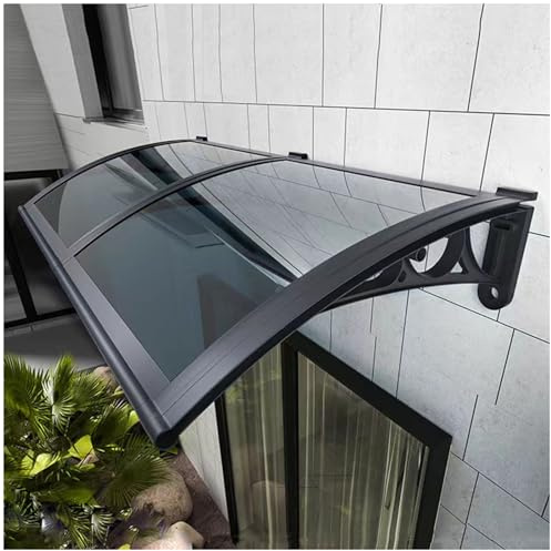 Dörrbaldakin 20-140 cm – yttre regn och skydd med aluminiumfäste – Slish uteplatsskydd för entréer (grå, 50 x 99 cm)