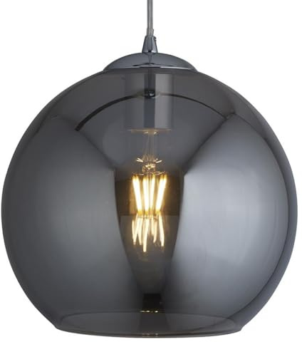 Searchlight 1621SM Hängeleuchte, Rauchglas, Chrom, 25 cm