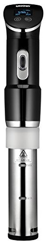 Unold 58915 Sous Vide Stick Time – 1300 W, color negro, acero inoxidable, para todas las ollas a partir de 18 cm de altura, precisión de temperatura 0,2 °C, ajustable de 0 – 95 °C, para hasta 20 l de