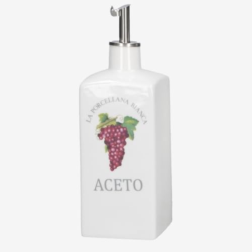 La Porcellana Bianca - Bottiglia di Aceto, Nylon/A - Conserva, Complementi Tavola - Dosatore Aceto - Porcellana - 250 CC; 6x6xh15 cm