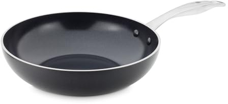 GreenPan Wok Antiadherente de Cerámica, Apto para Todo Tipo de Cocinas, Inducción, Horno y Lavavajillas, 28 cm, Negro