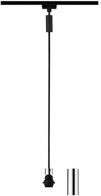 Paulmann 96919 2Easy URail Pendant E27 max. 20W dimmable 230V Black matt, Chrome Rail System – Choose Any lamp