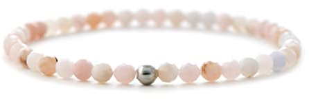 BERGERLIN Opal Armband echt mit 925 Sterling Silberperle - facettierte Perlen - Größe M