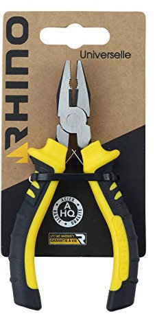 RHINO - Mini pinza universale da 115 mm a forte demoltiplicazione - Realizzato in acciaio di alta qualità - Taglio e serra - Lunghezza 115 mm - Manico ergonomico bi-materiale - Garanzia a vita