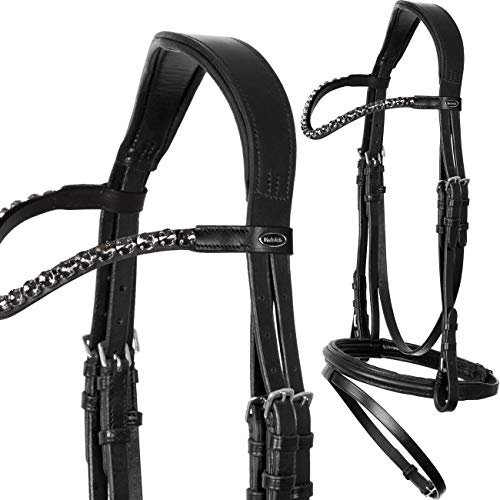 Heinick-Reitsport Trense Comfort englisch kombiniert Schwarz ~ Glow-Ash ~ Vollblut