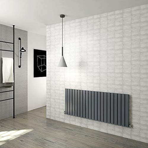 Radiateur horizontal à panneau plat pour chauffage central Anthracite 600 x 1428 mm