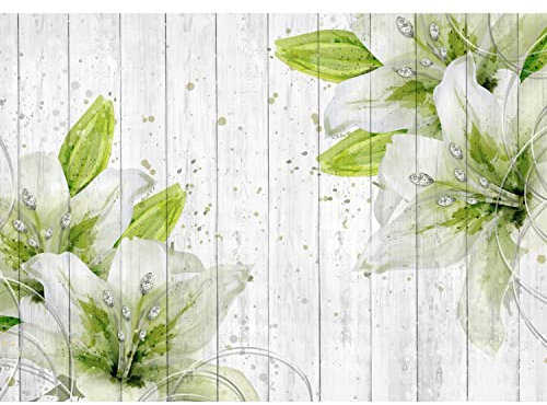 Runa Art Fototapete Blumen Lilien 352 x 250 cm Vlies Tapeten XXL Moderne Wandtapete Wohnzimmer Schlafzimmer Lila Grau 9239011c