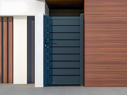 Vente-unique - TÃ Â ÂÂ Ã Â ÂÂ Ã Â ÂÂ Ã Â ¼r mit durchbrochenem Rand, anthrazit, aus Aluminium, Primo - L100 x H176 cm
