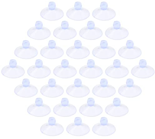 Qjaiune Lot de 30 ventouses de table en verre de 18 mm en caoutchouc sans crochets, ventouses anti-collision en plastique transparent, ventouses de bureau pour meubles
