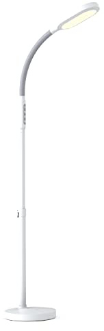 Verilux HappyLight Duo - 2-in-1 Light Therapy & Task Floor Lamp - UV-Free Full Spectrum LED, 10,000 LUX, Adjustable Brightness and Color, Flexible Gooseneck, and Adjustable Height