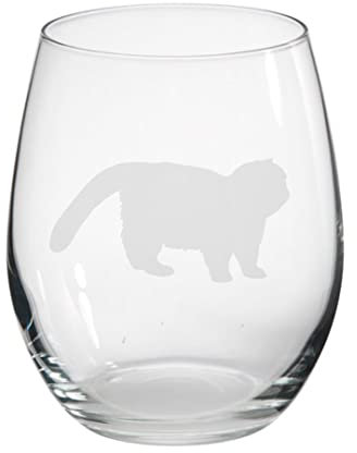 Longhair Siamese Cat Engraved Stemless Tumbler Glass, Gift for Women, Gift for Men, Cat Gift
