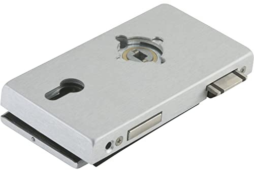 Dorma Glas Serratura per porta in vetro Junior Office Classic PZ con cambio per rosette, spessore vetro 8 mm, guarnizione in vetro destro, alluminio anodizzato argento