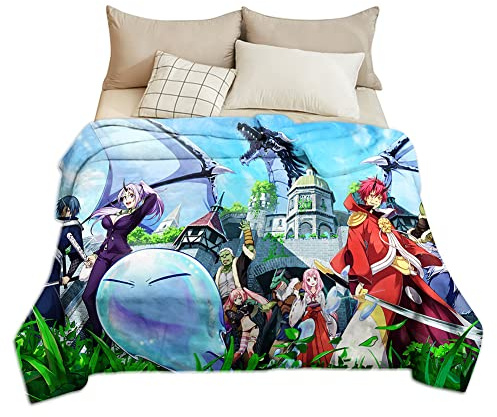Zhongkaihua Anime Blanket That Time I Got Reincarnated as a Slime Figure Printed Flannel Blanket Blanket Soft Cozy for Home Bed Sofa