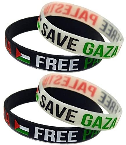 Luxylei Palästina -Armband 4pcs Freie Palästina Silikon -Armband -sportarmband Palästinensischer Gazastraße