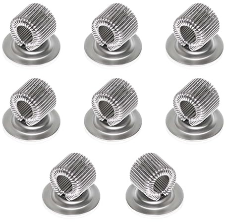 8 Pcs Manganese Steel Pen Holder Clips Self Adhesive Pencil Organizer with Adjustable Spring Loop for Erase Board Whiteboard Bulletin Board Refrigerator Map Office Home Fit Any Size (Silver)