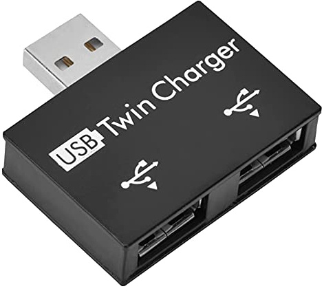 USB Hub, 2 Port Hub for Home for Laptop for Travel for Computer (Black)