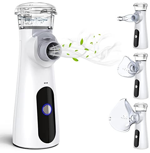 Fiitas Inhalationsgerät, Inhalationsgerät Kinder und Erwachsene, Baby Inhalationsgerät mit Masken und Düse, Ultraleise <30DB, Medizinbecher 25 ml, geeignet für den Heim- und Reisegebrauch