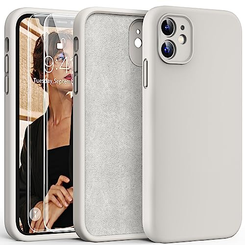 HATOSHI für iPhone 11 Hülle, Silikon Anti-Rutsch Kratzfestes Stoßfest Handyhülle für iPhone 11 Schutzhüll, Steingrau