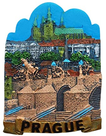 Kühlschrankmagnet in Prag, Tschechische Republik, Reise-Souvenir, 3D-Kühlschrankdekoration, Magnetaufkleber, handbemalt, Bastel-Kollektion