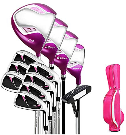 Komplettes Golf-Set für Damen, komplettes Golfschläger-Set für Anfänger, Golf-Damen für die rechte Hand, Graphitschaft, 12er-Pack mit Cart-Tasche