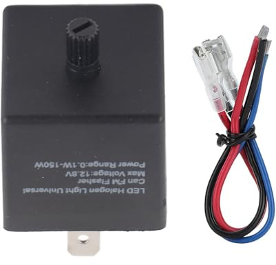 Universal LED Blinkrelais, 12V/24V Lastunabhängiger Blinker mit 3-PIN Anschluss, Einstellbar für Motorrad, Traktor, Fahrzeug