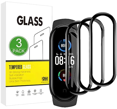 X-Dision [3 Pack Protector de pantalla Compatible con Xiaomi Mi Band 6/Band 6 NFC,[Resistente a los arañazos][Cubierta completa curvada en 3D] Protector para Xiaomi Mi Band 6/Band 6 NFC