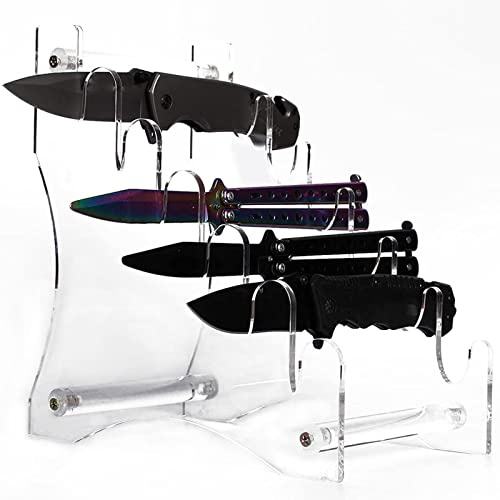 Sollee Porta Cuchillos de acrílico - Bloque de Cubiertos de Cocina Transparente 2D - Soporte para Cubiertos, Expositor Decorativo para Cuchillos, Expositor Fijo para decoración de Mesa de Cuchillos