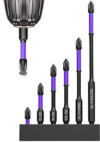 Lambo Strong Magnetic Bits, Magnetic Screwdriver Bits Set, Anti Slip Magnetic Screwdriver Bits, D1 Anti-Slip and Shock-Proof Bits with Phillips Screwdriver Bits for Power Screwdriver Drill