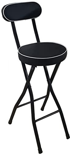Tragbarer klappbarer Frühstücksbarhocker mit gepolstertem Sitz und Rückenlehne, Klapphocker für den Außenbereich für Picknick, Gartenparty, Camping, klappbarer Barhocker für Küche und Büro (