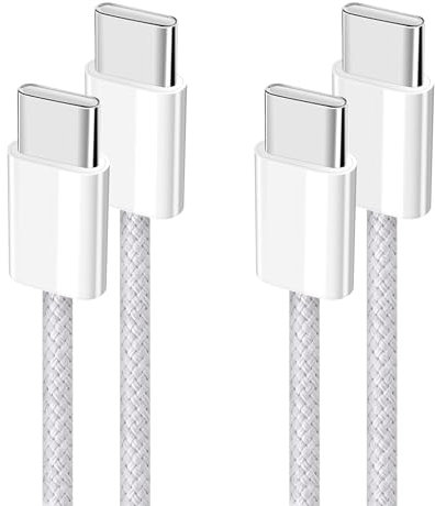 YISH Cavo USB C to USB C [2Pezzi-1M]：60W Cavo USB Tipo C PD 3A Ricarica Rapida Nylon Intrecciato Cavo Type C to Type C Filo Caricatore per iPhone 16 15 Samsung Galaxy S25 S24 Pixel Sony iPad MacBook