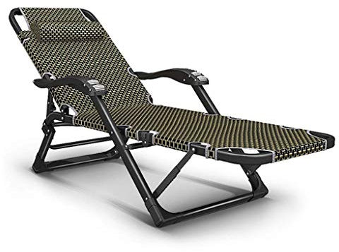 Robuster Zero-Gravity-Gartenstuhl, faltbar, Liegestuhl, Liegestuhl, wasserdicht und leicht, aus Metall, für Terrassenmöbel, Büro, Outdoor, 178 x 67 x 33 cm, Gelb L