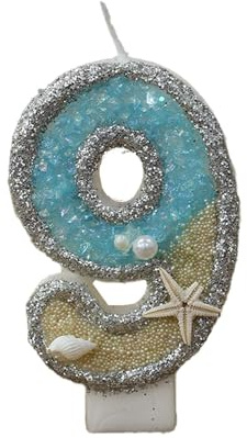 Number of Birthday Candles, Birthday Cake Candles | Numerical Birthday Candles | Blue Starfish Number Candles 0-9, Cake Decorations Party Candles for c