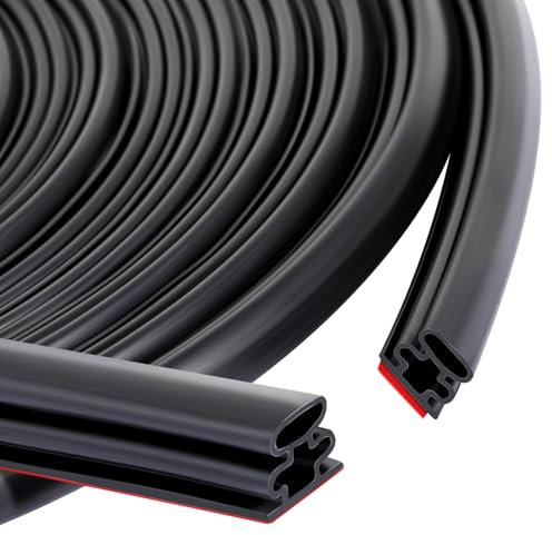 Romon Joint Porte, Joint Caoutchouc Fenetre Isolation Froid et Phonique, Joint de Porte D'Entrée Autocollant, Boudin Cadre Porte Voiture,Joint de Porte Voiture, Weather Stripping Door Seal, 6M-Noir