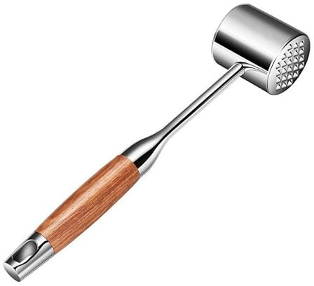 Mazo ablandador de carne de doble cara de acero inoxidable con agarre antideslizante, martillo for carne, clavos, mazo for carne, herramienta for ablandar carne, mazo for cocina, for ablandar carne, c
